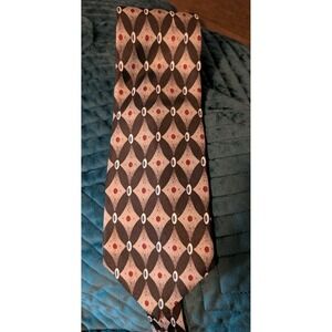 Haggar Men's Extra Long Necktie Poly Geometrical Red Black Gray
